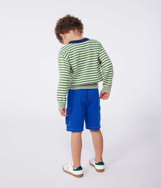 Children's stripy cotton jumper PALMERAIE green/AVALANCHE