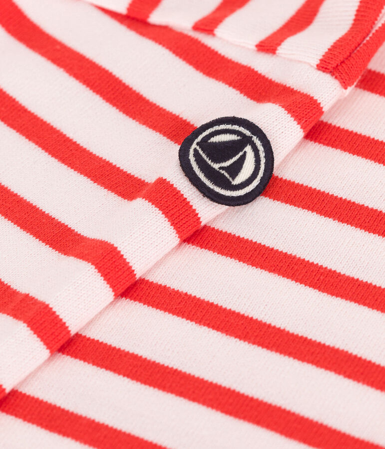 Children's unisex long-sleeved cotton Breton top pink/red