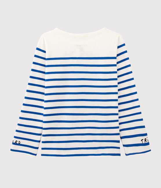 Serge Bloch child's Breton top MARSHMALLOW white/PERSE blue