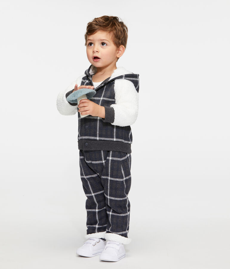 Baby Boys' Checked Sherpa Lined Trousers grey/multicolor