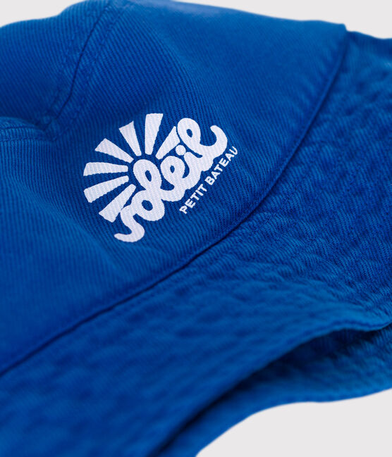 Children's plain cotton sunhat SURF blue