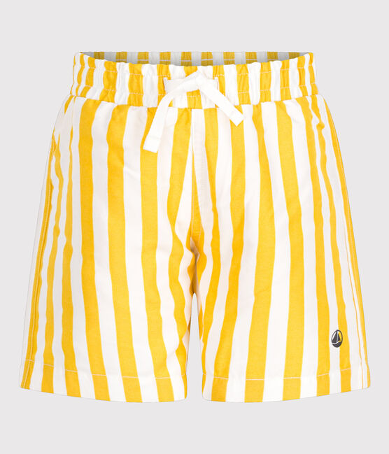 Boys' Striped Swim Shorts MARSHMALLOW yellow/NECTAR