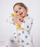 Babies' stripy heart-patterned cotton pyjamas MARSHMALLOW white/MULTICO white