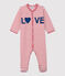 Babies' Fleece Sleepsuit with Feet MARSHMALLOW white/TERKUIT red