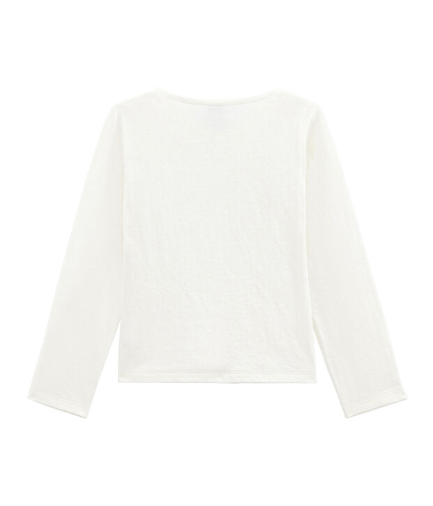 Girl's tube knit cardigan white