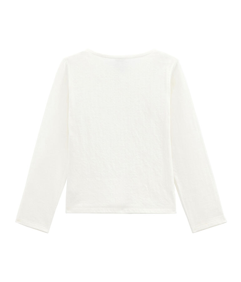 Girl's tube knit cardigan white
