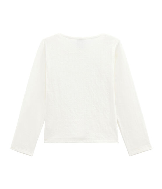 Girl's tube knit cardigan MARSHMALLOW white