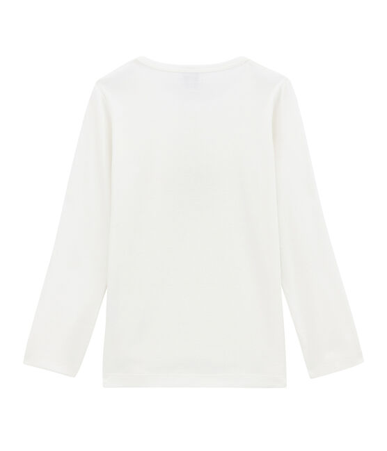 Girl's long sleeved T-shirt MARSHMALLOW white