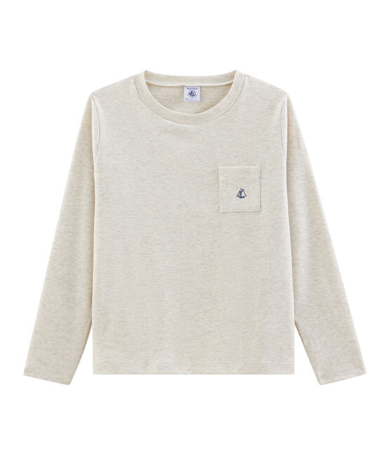 Boys' Long-Sleeved T-shirt MONTELIMAR CHINE beige