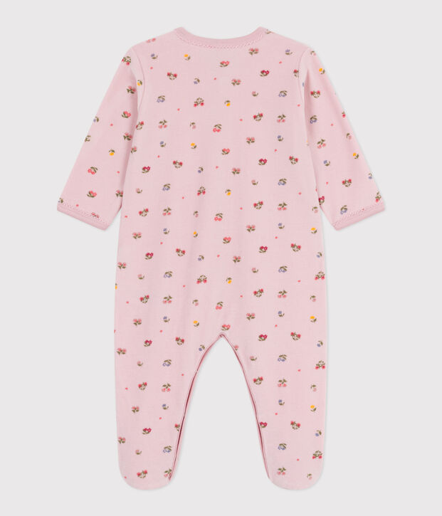 Babies' floral-print velour pyjama suit pink/multicolor