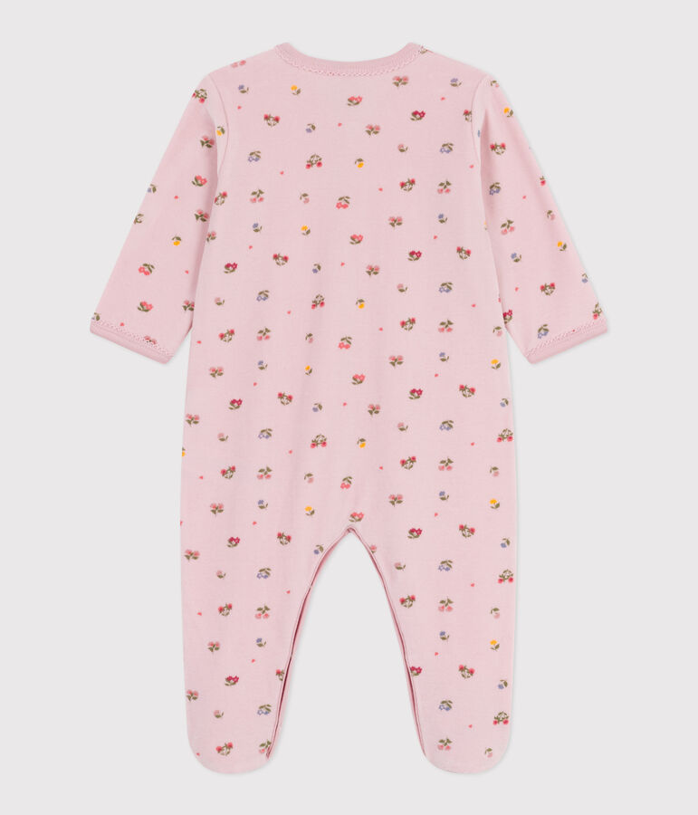 Babies' floral-print velour pyjama suit pink/multicolor