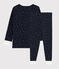 Unisex Starry Ribbed Pyjamas SMOKING blue/MARSHMALLOW white