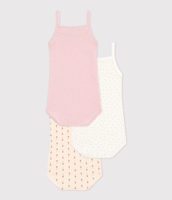 Babies' Floral Cotton Bodysuits with Straps - 3-Pack variante 1