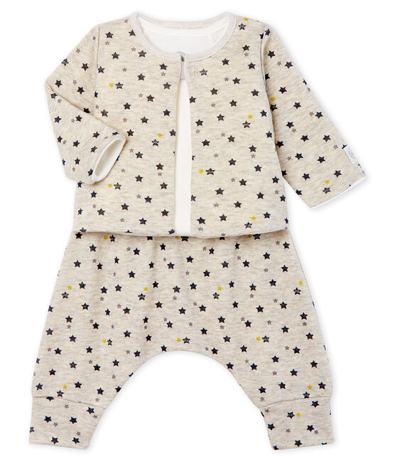 Baby Boys' Wool/Cotton Clothing - 3-piece set MONTELIMAR beige/MULTICO white