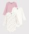 Pack of babies' long-sleeved blueberry-print cotton bodies multicolor