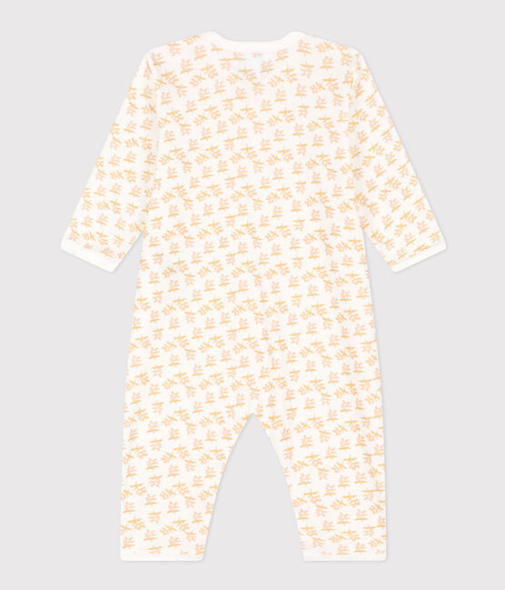 Babies' Footless Cotton Pyjamas MARSHMALLOW white/BOUDOR yellow