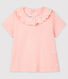 Baby Girls' Short-Sleeved Cotton Openwork Blouse