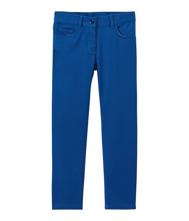 Girls' coloured denim trousers blue