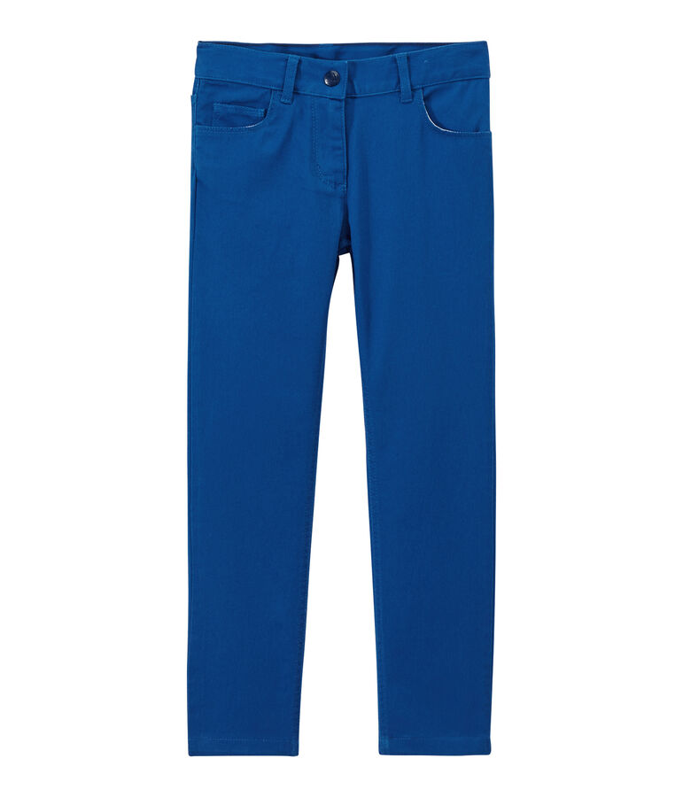 Girls' coloured denim trousers blue