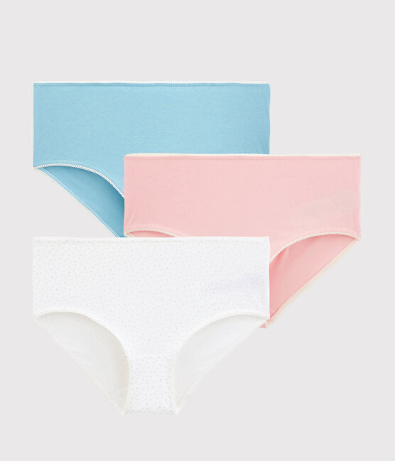 Girls' Silver Spotty Organic Cotton and Elastane Hipsters - 3-Pack variante 1