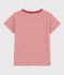 Boys' Striped Cotton T-Shirt PAPI pink/AVALANCHE beige