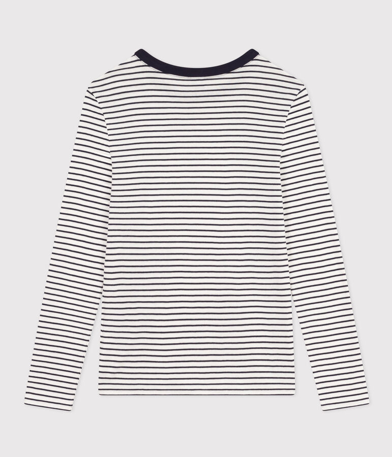 Women's Iconic Stripy Long-Sleeved Cotton T-shirt white/blue