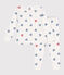 Children's long-sleeved heart print cotton pyjamas MARSHMALLOW white/MULTICO white