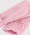 Children's knitted polar fleece-lined mittens CHARME pink