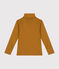 Cotton roll neck top for girls or boys CUIVRE brown