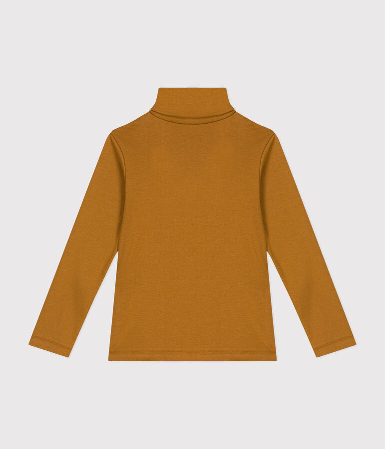 Cotton roll neck top for girls or boys brown