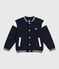 Children's varsity-style jacket in plain cotton SMOKING blue