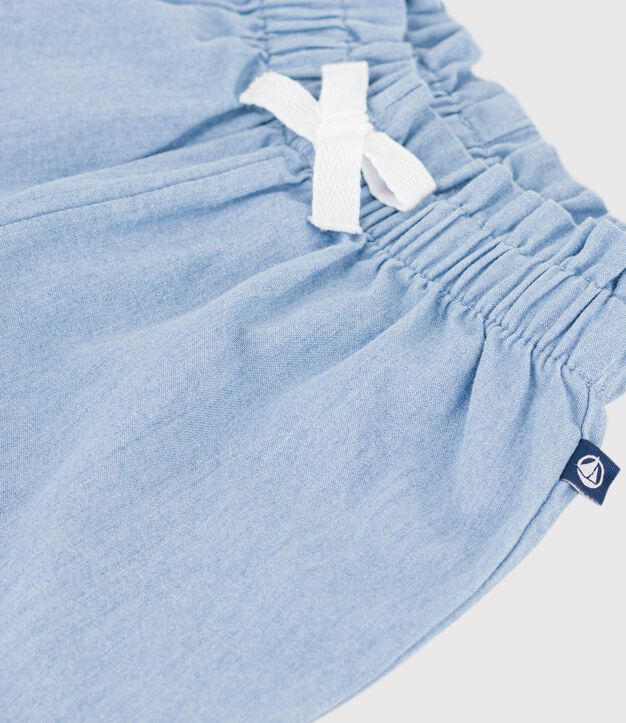 Babies' chambray trousers blue