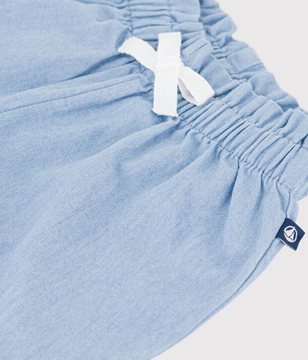 Babies' chambray trousers blue
