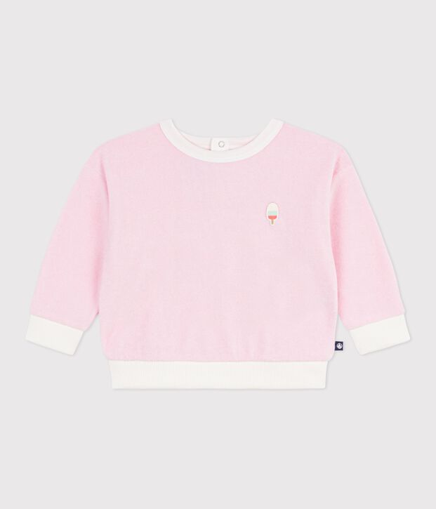 Babies' cotton hoodie, plain with an ice badge MARQUISE