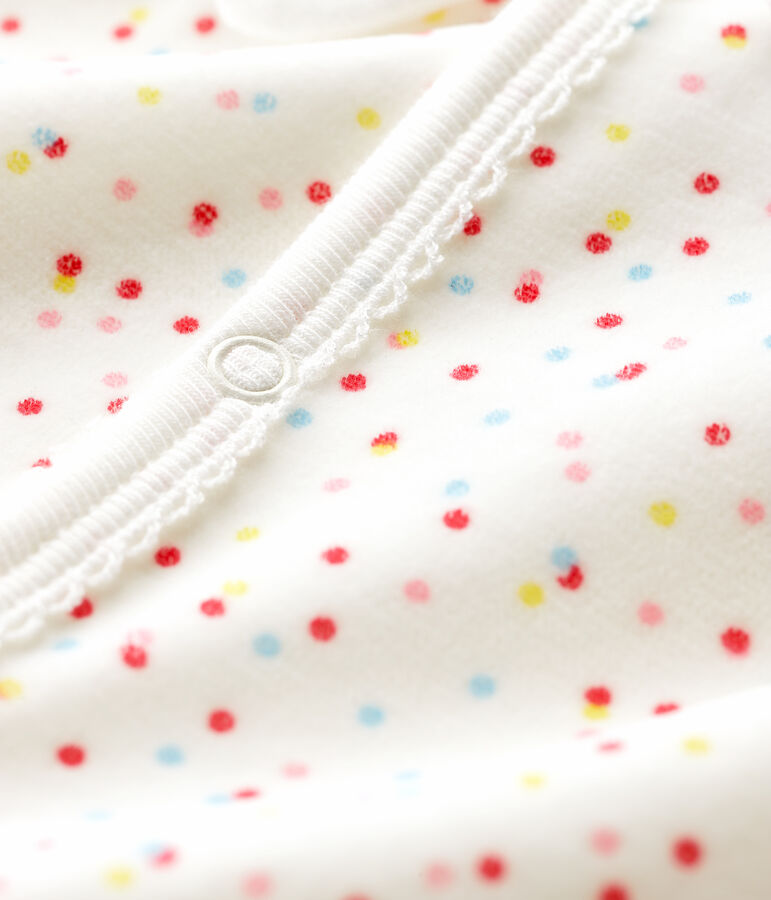 Baby Girls' Spotted Footless Organic Cotton Sleepsuit white/multicolor