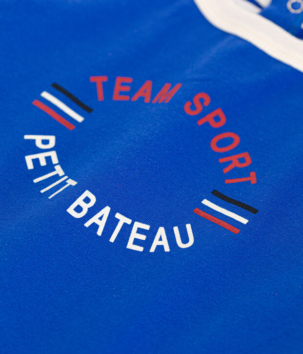 Babies' short-sleeved fine jersey T-shirt blue