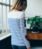 women's creative breton top MARSHMALLOW white/PERSE blue