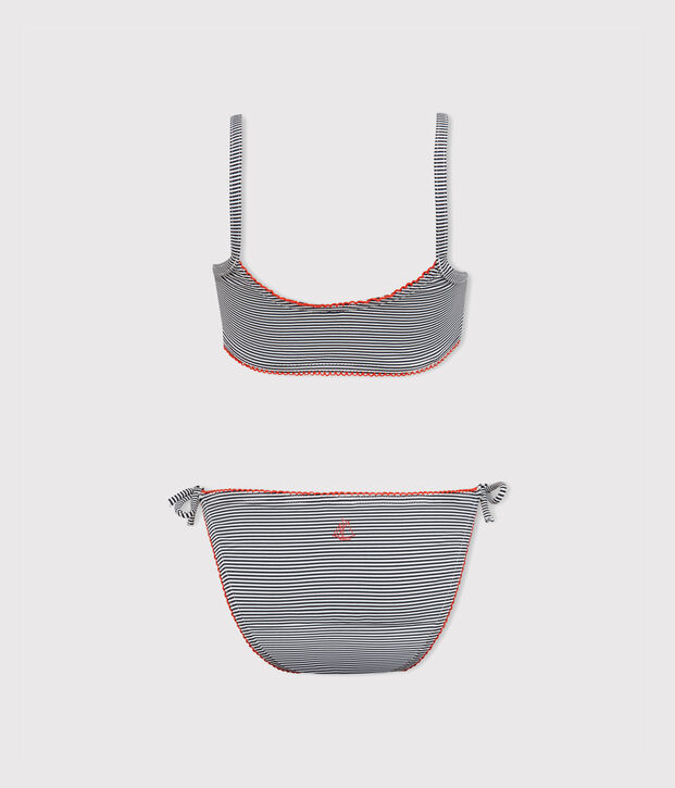 Girls' Two-Piece Swimsuit blue/white