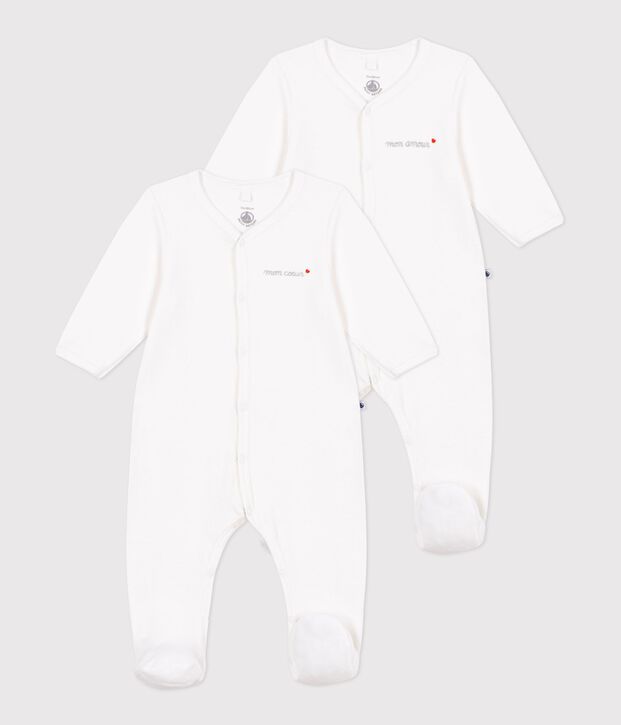 Pack of babies' velour pyjama suits multicolor