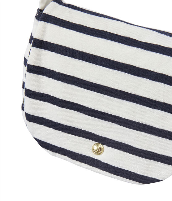 Girl's striped shoulder bag MARSHMALLOW white/SMOKING blue