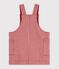 Babies' sleeveless stripy cotton dress with a heart badge pink/pink