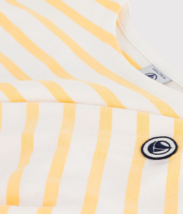 Children's stripy cotton Breton top yellow/yellow