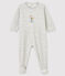 Babies' Marled Grey Velour Sleepsuit BELUGA CHINE grey
