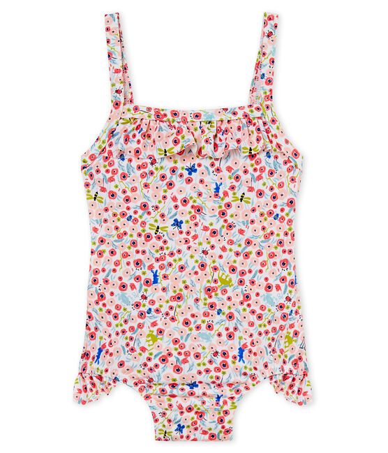 Baby girls' 1p striped print swimsuit MARSHMALLOW white/MULTICO white
