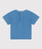Babies' short-sleeved plain cotton T-shirt ALASKA blue