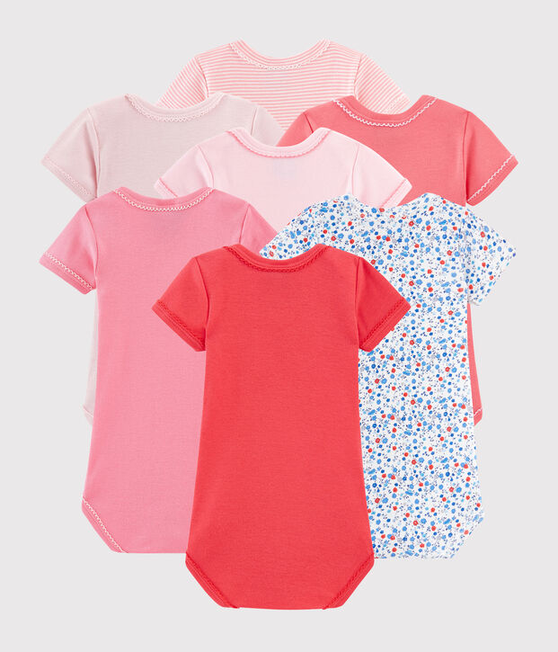 Baby girls' surprise set of short-sleeved bodysuits - 7-pack multicolor