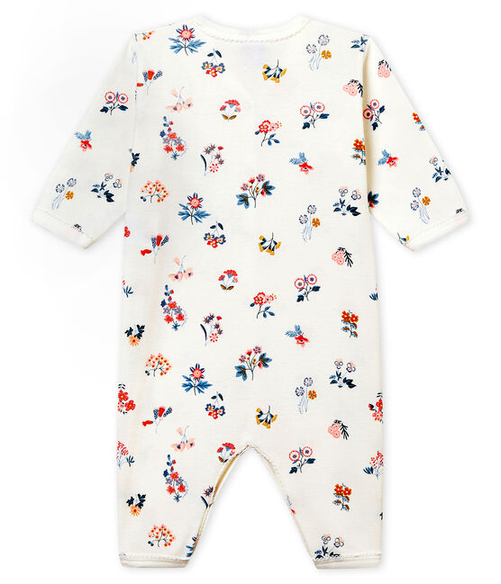 Baby Girls' Ribbed Footless Sleepsuit MARSHMALLOW white/MULTICO white