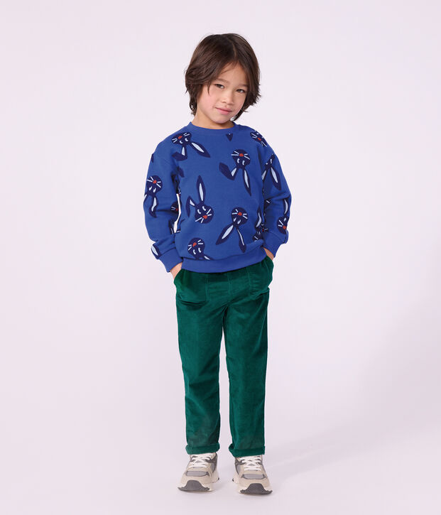 Children's animal print cotton sweatshirt blue/multicolor