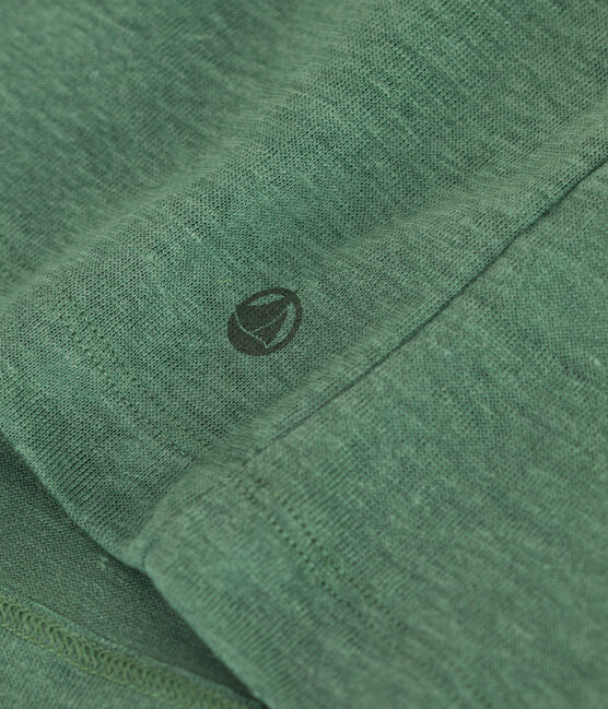 Women's short-sleeved linen T-shirt PALMERAIE green