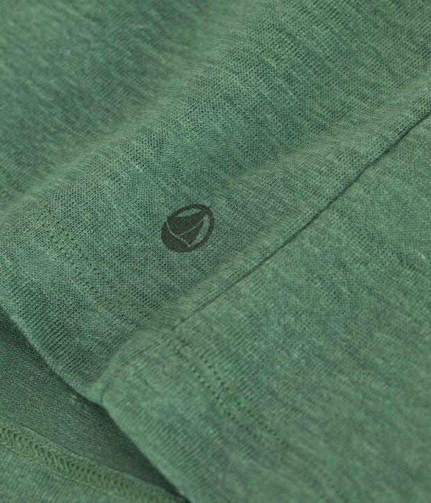 Women's short-sleeved linen T-shirt green